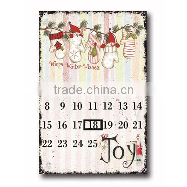 Retro Metal Sign Tin Sign Calendar Floral Metal Sign Wall Plaque