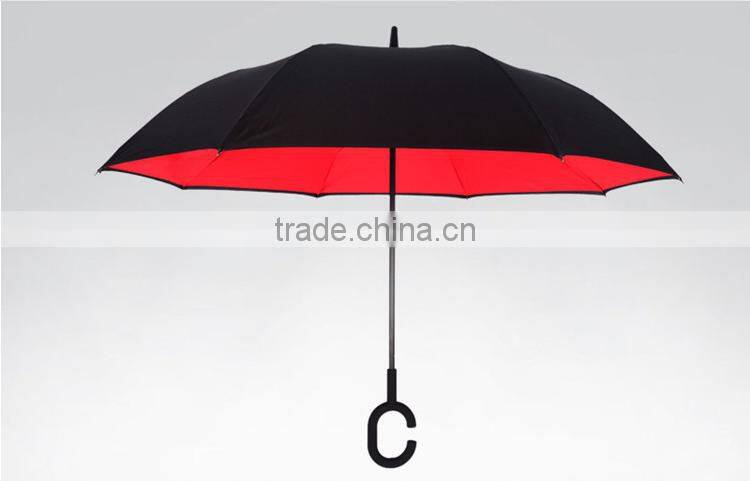 New Car straight upside down reverse umbrella with c handle