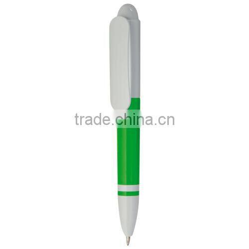 Universal white plastic ball pen with logo printed