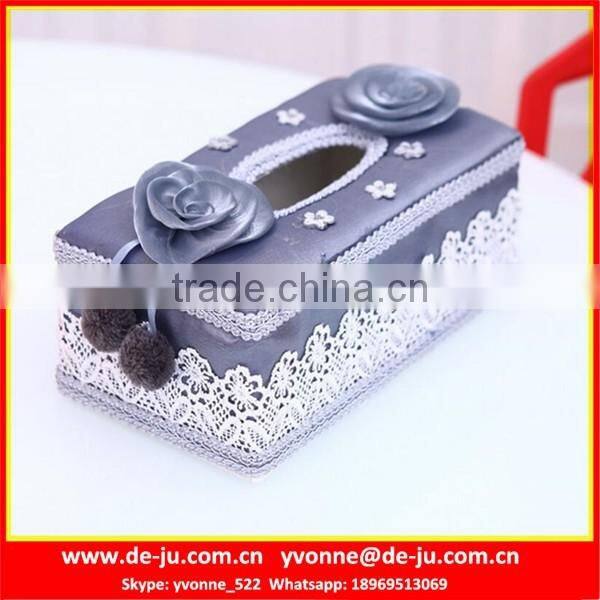 Lacework Sewing Red Decorative Tissue Boxes