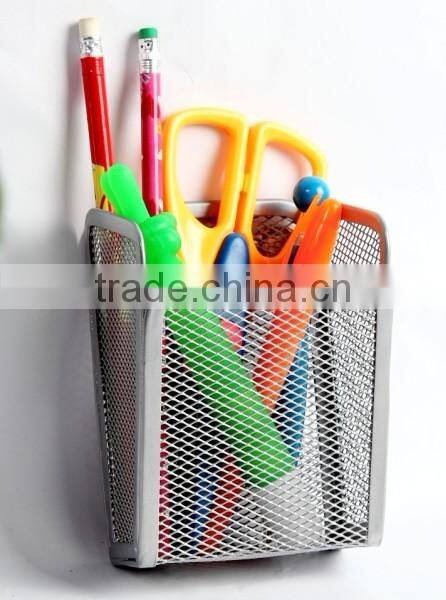 Fancy Metal Mesh Wire Office Magnetic Stationery Holder/Pen holder