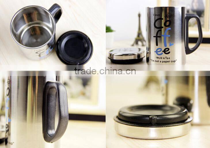 Supply fashion creative Coffee Cat stainless steel office mug / cup