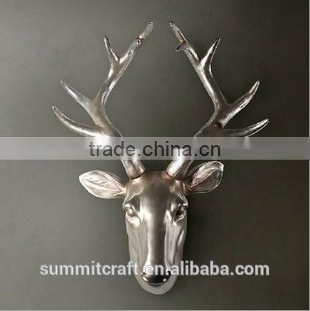 Resin metallic color deer head wall hanging craft