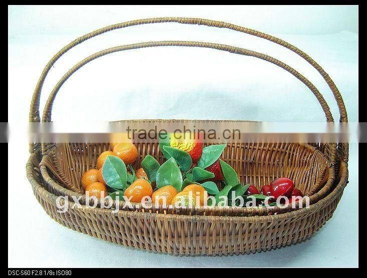 Egg shaped awn iron frame storage shopping basket