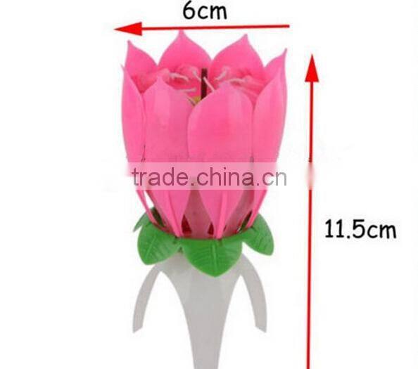 Intelligent+ Multicolors Musical Blossom Lotus Flower Rotatable Birthday Candles