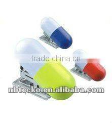 Capsule shape plastic stapler for promotional