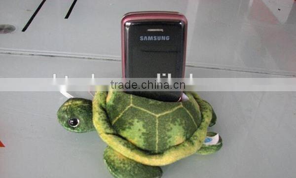 Sea turtle shaped plush toy cell phone desktop holder