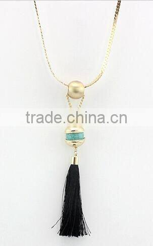 natural semi precious gemstone necklace,tassel necklace with turquois bead