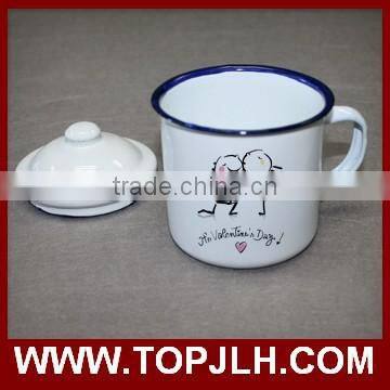 Blank coated customed logo printing enamel coffee mugs