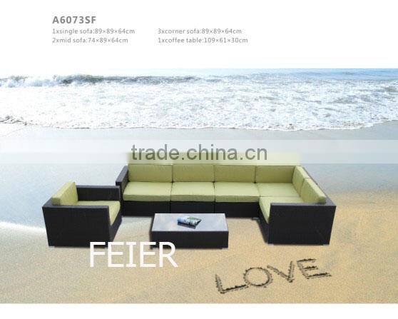 Wholesale fashion outdoor high back rattan chair sectional KD