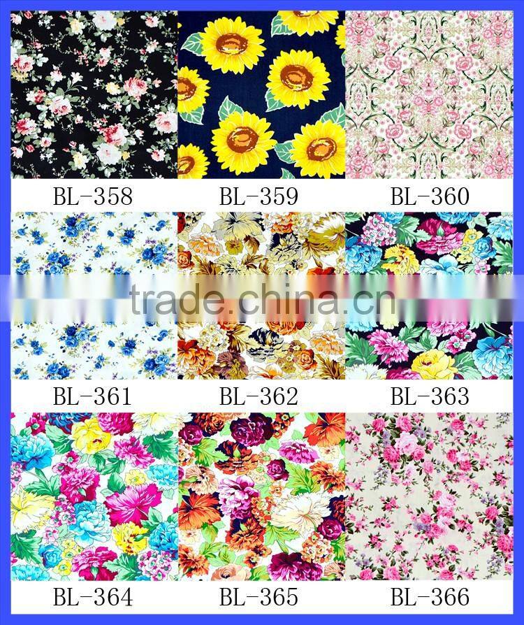 Sunflower Printed In Navy Cotton Fabrics Wholesale Many Colors Floral Cotton Fabric