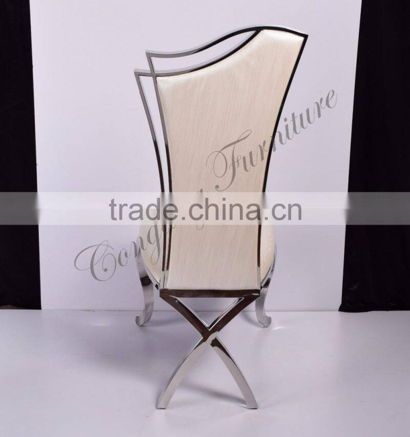 Wedding used stainless steel frame restaurant tables and chairs B8096