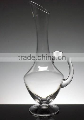 wholesale hand blown clear polish crystal red glass decanter
