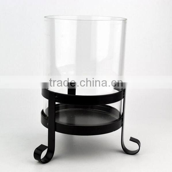 Glass tube votive candle holder