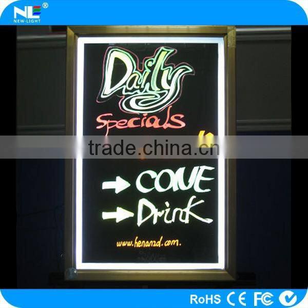 Custom electronic merry Christmas acylic LED fluorescent mini writing board