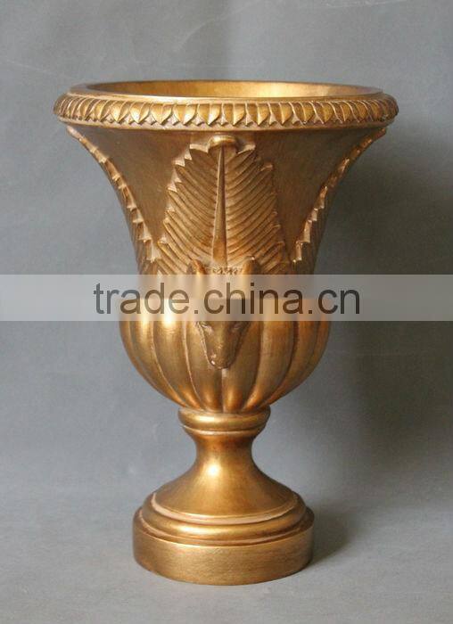 Antique gold polyresin home&hotel fancy fruit bowl