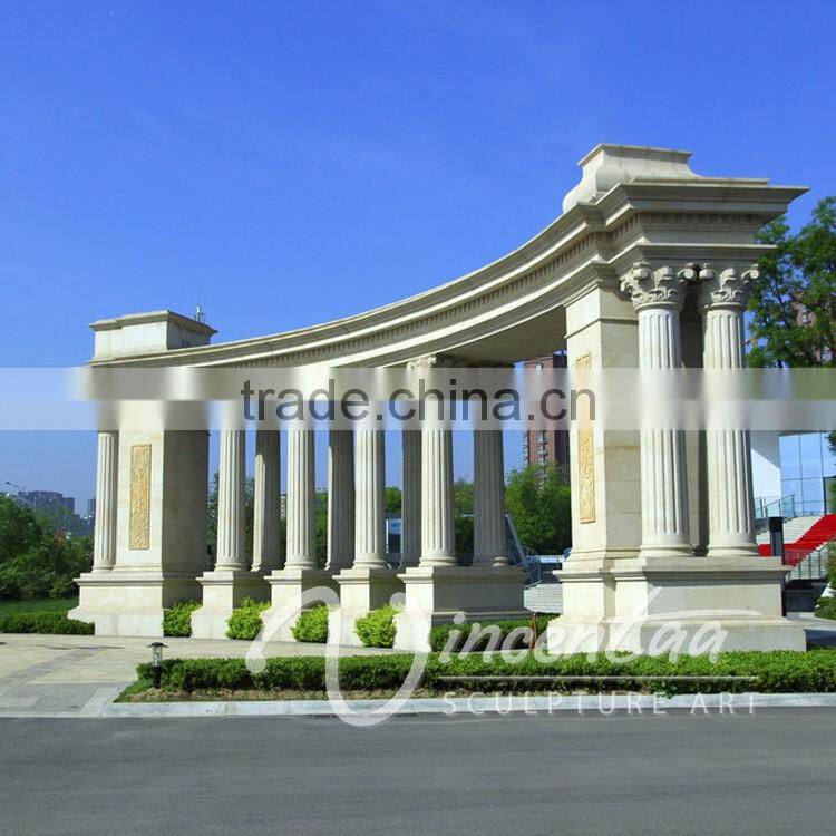 china manufacturer wholesale home decoration flat white marble columes