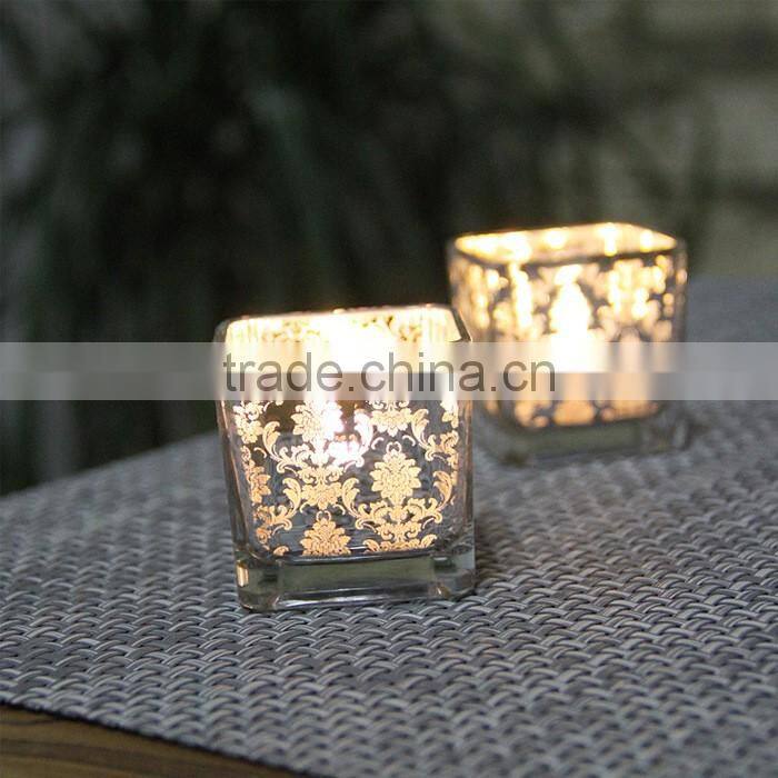 Square Glass Votive Romantic Candle Holders