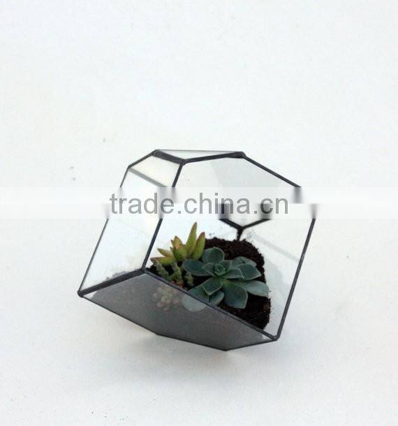 Stained Glass Small Cube Airplant Cactus Terrarium