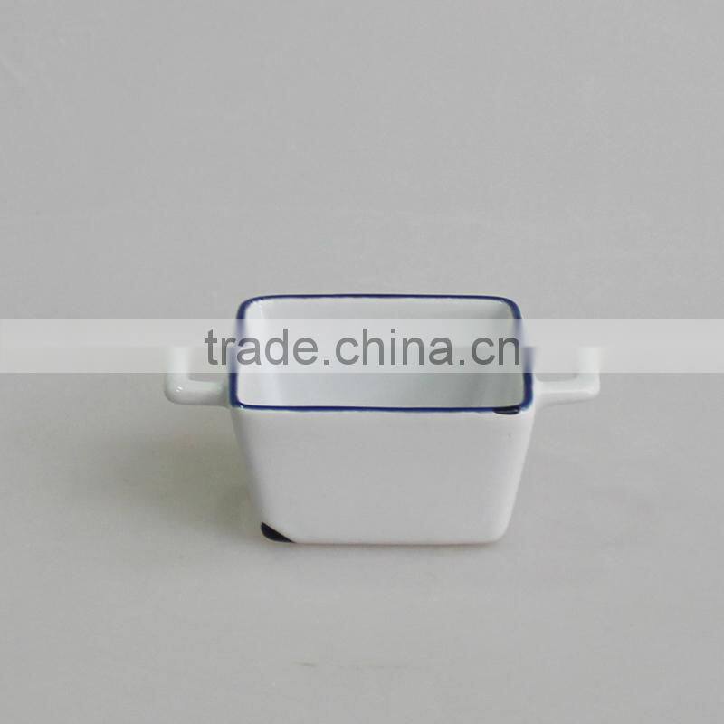 Set of 3 mini square bakeware ceramic tableware sets