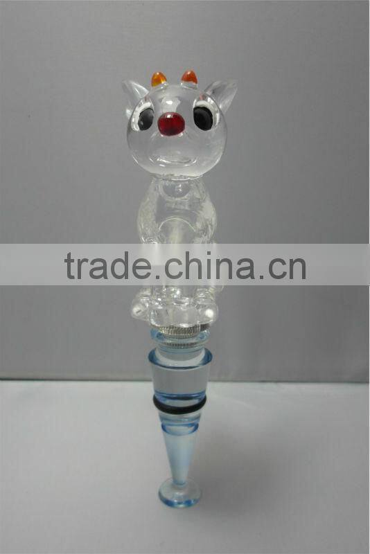 2016 China LED deer shape acrylic wholesale wine stoppers