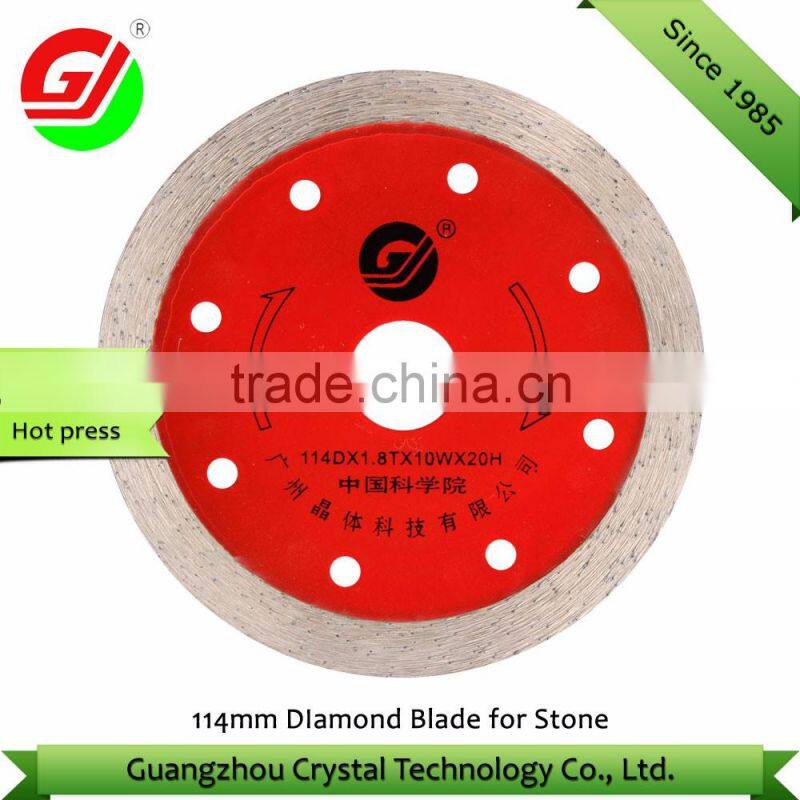 Stone Cutting Saw Blade Long Cutting Life 114mm Continuous Rim Circular Blade