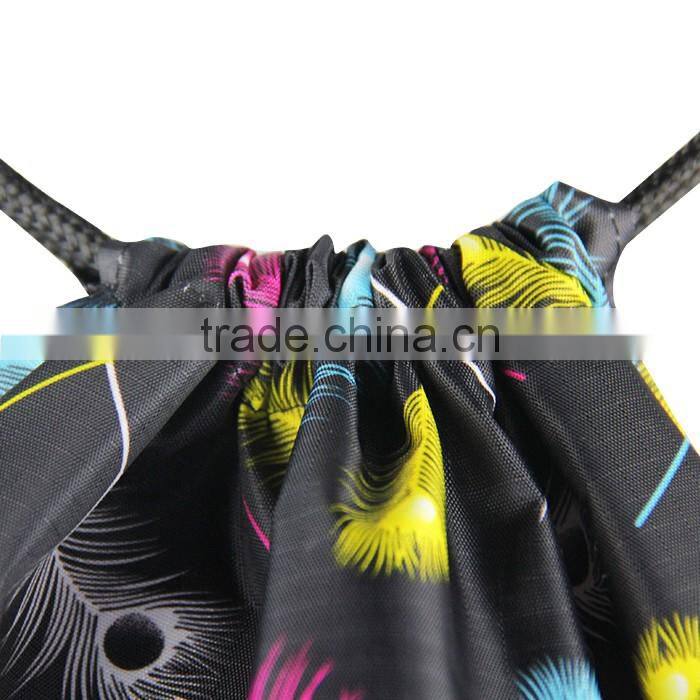 Soft-loop Style and polyester Material promotional drawstring bag