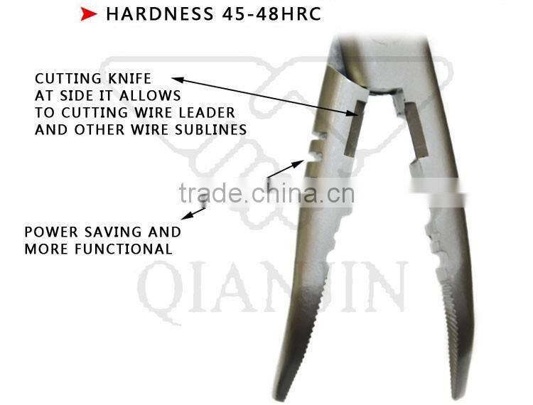 QJF-J30 Stainless steel fishing plier with dipped handle