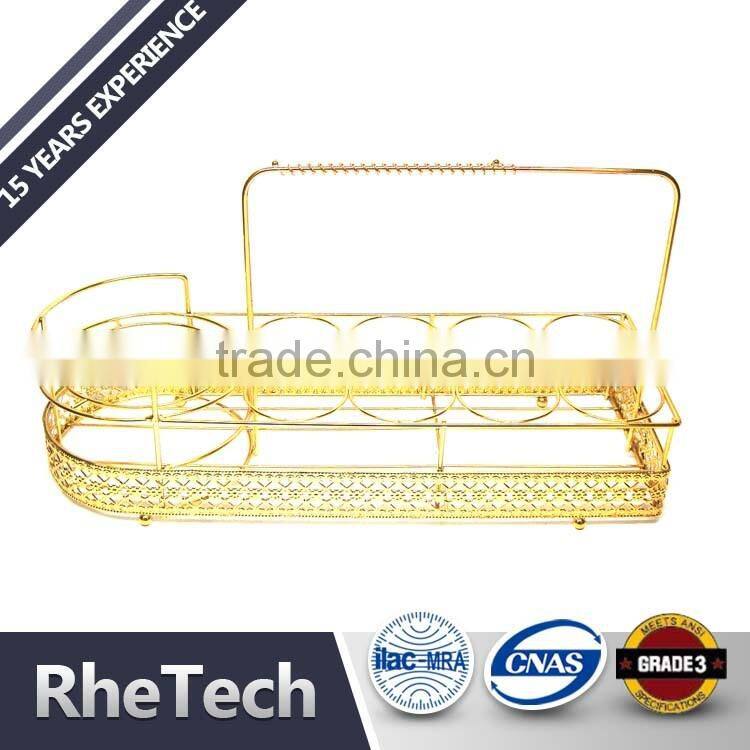 Metal Wire Wine Bottle and Wine Glass Storage Rack Holder