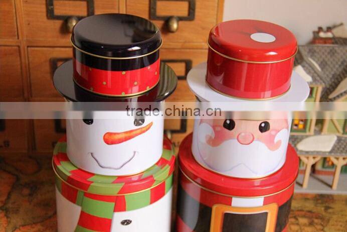 Christmas snowman tin boxes for packaging