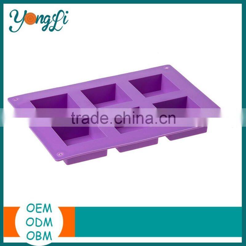 Home Kitchen Use 6-Cavity FDA Approved Silicone Candle Mold