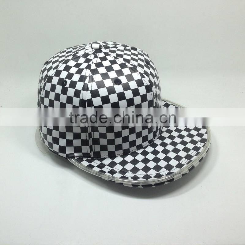 Damier Led Snapback Cap Flat And Short Brim Hip-Hop LED Cap