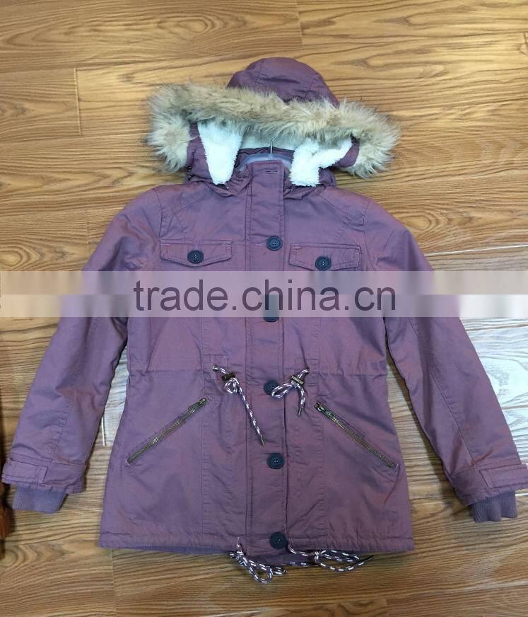 Hot sale winter women washed long down jacket clean warm cotton