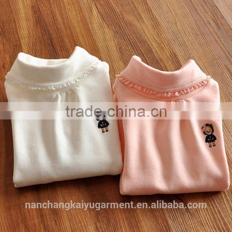 The new kids girls spring and autumn jacket bear solid grounding shirt children baby all-match Long Sleeve Shirt