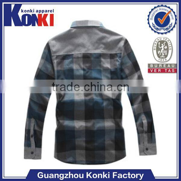 Eco-Friendly plaid slim fit casual shirts for man