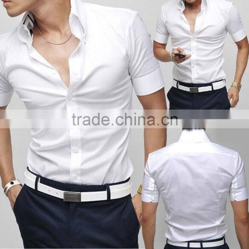 SZXX Hot Custom Manufacture White Long Sleeve Mens Casual Shirts
