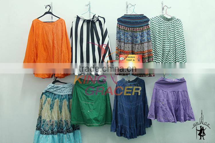Factory High End Africa style Girl Cotton Skirt used clothing. cheap used clothes
