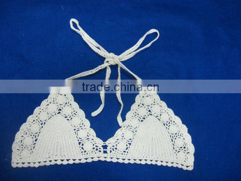 crochet cotton halter bikini