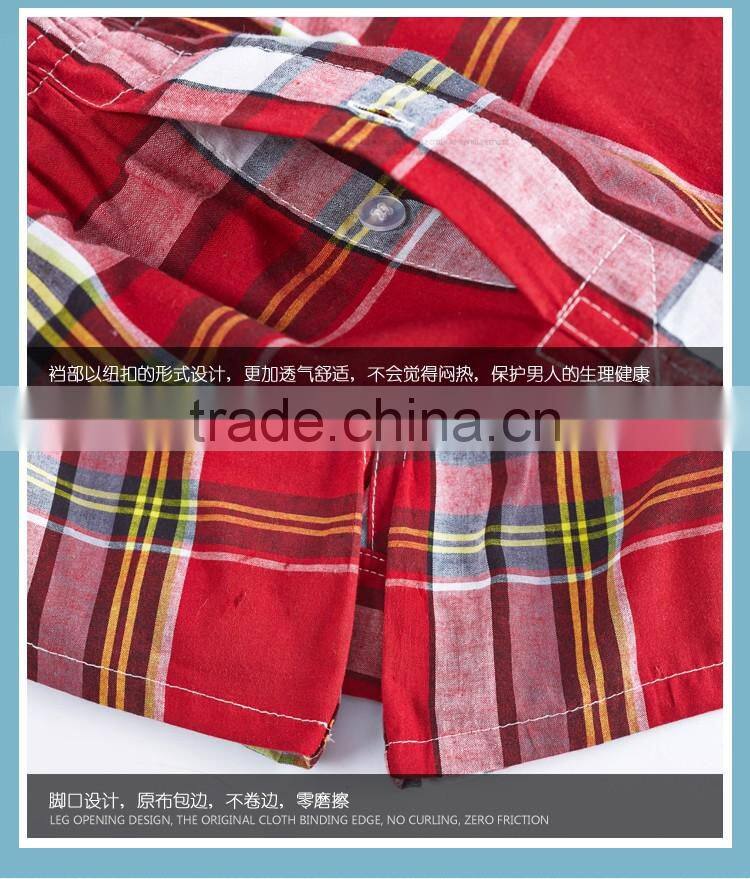 stripe design cotton woven boxer shorts for men