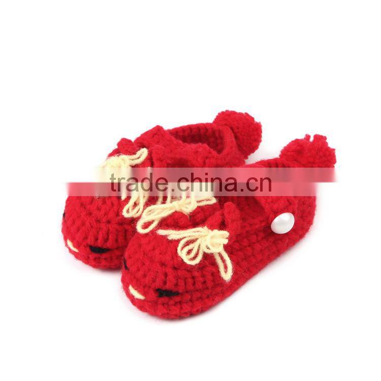 Pompon and Cute Cat Style Crochet Pattern Free Baby Shoes