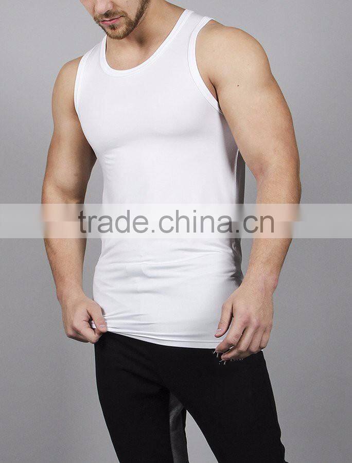 drop arm hole screen printed gym tank top