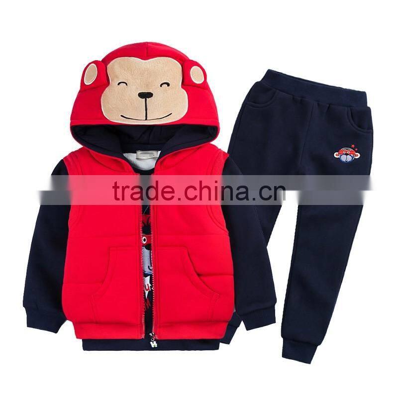factory! 2017 new arrival boys 3pcs clothing sets kids winter garment infant baby children outfits