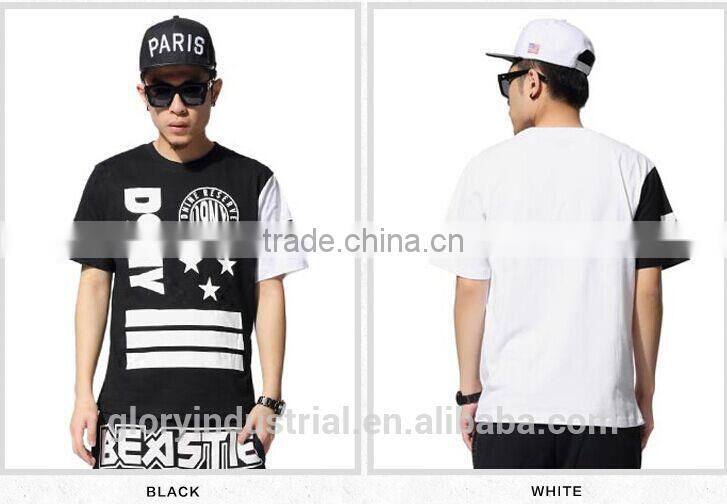 custom fashion plus size men print hip hop t-shirt