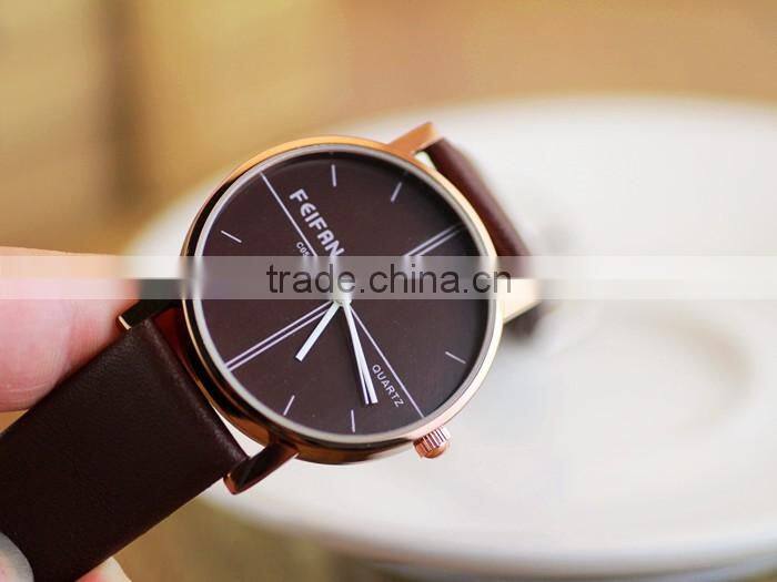 2016 Colorful Geneva Leather Casual Quartz Watch Student Wrist Watch