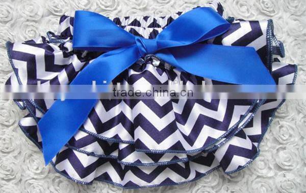 baby bloomers wholesale new girls chevron satin shorts toddler PP pink&grey satin pants infant underwear diaper cover with bow