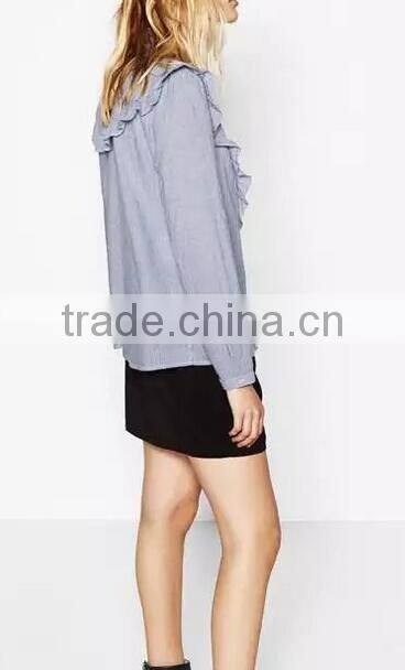 Runwaylover EY2360B Women embroidery blouses floral vintage loose office linen tops ladies shirts