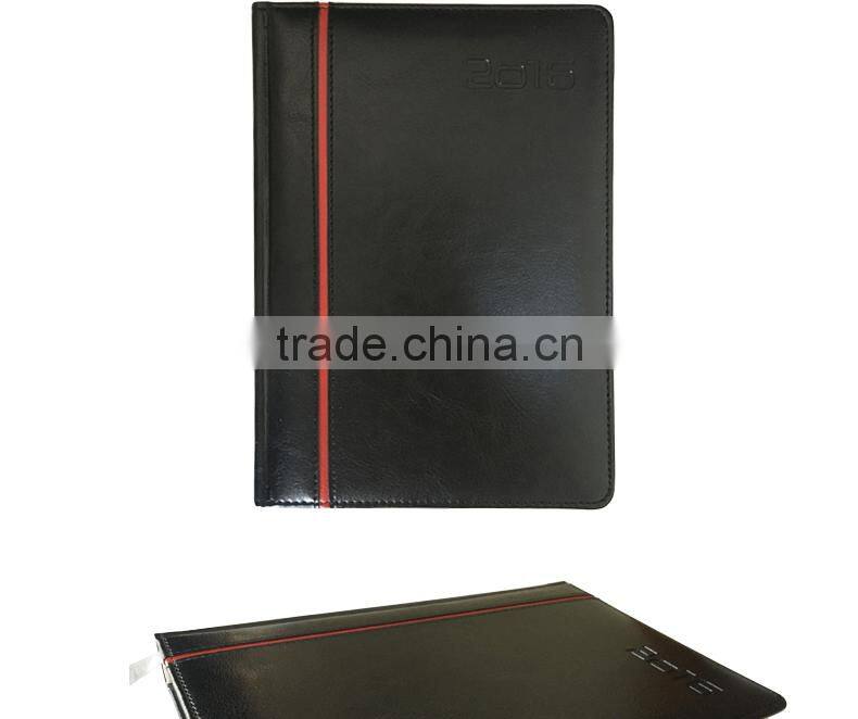 2017/2018 planner custom die-cut tab notebook Hardcover PU leather emboss/deboss Logo