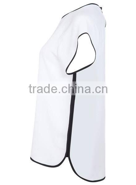 Sporty Loose Short Sleeves Design Fashion Plain White T Shirts