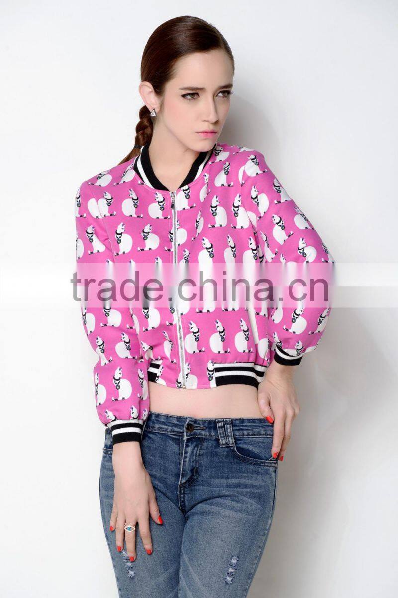 latest autumn crop style causal fashionable jackets women 2015