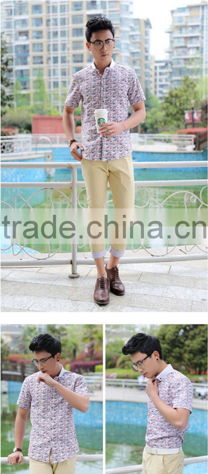 Latest shirt designs for men 2016 fancy custom elongated printed hawaiian short sleeve t-shirt